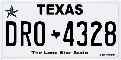 TX license plate DRO4328