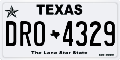 TX license plate DRO4329