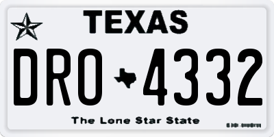 TX license plate DRO4332