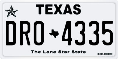 TX license plate DRO4335