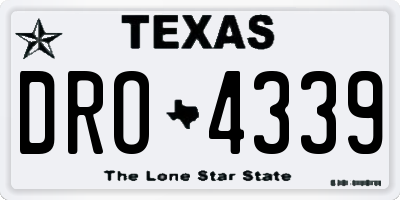 TX license plate DRO4339