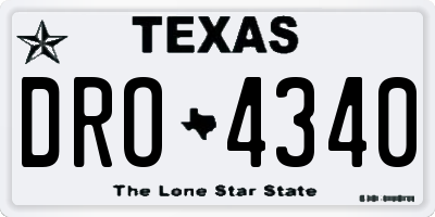 TX license plate DRO4340