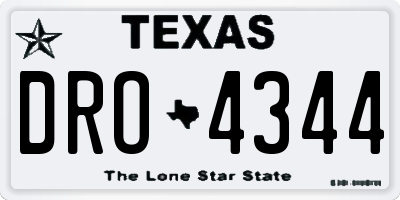 TX license plate DRO4344