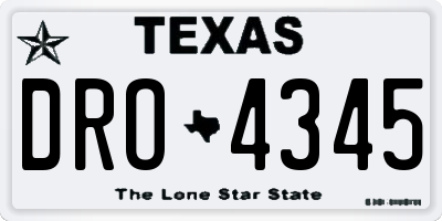 TX license plate DRO4345