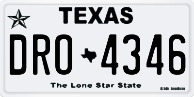 TX license plate DRO4346