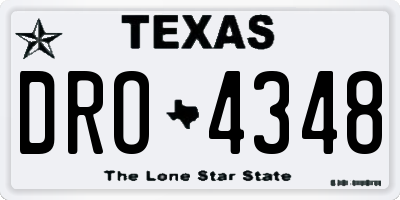 TX license plate DRO4348