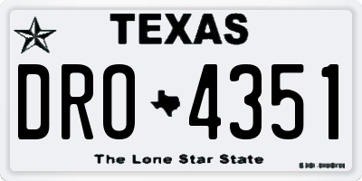 TX license plate DRO4351