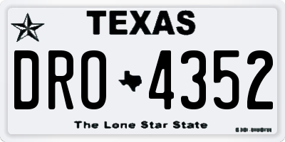 TX license plate DRO4352