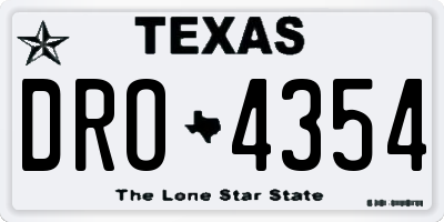 TX license plate DRO4354