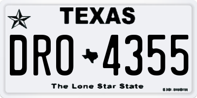 TX license plate DRO4355