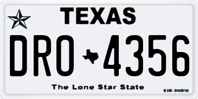 TX license plate DRO4356