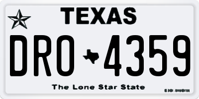 TX license plate DRO4359
