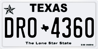 TX license plate DRO4360