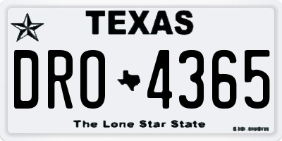 TX license plate DRO4365