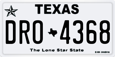 TX license plate DRO4368