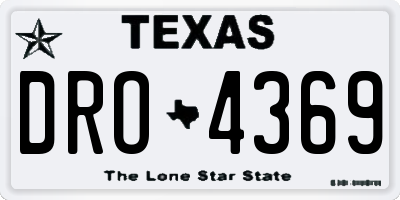 TX license plate DRO4369