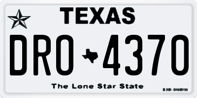 TX license plate DRO4370