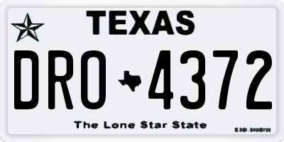 TX license plate DRO4372