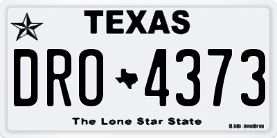 TX license plate DRO4373