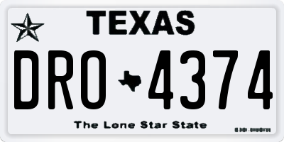 TX license plate DRO4374