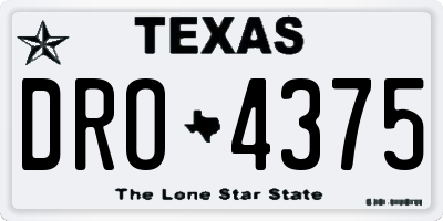 TX license plate DRO4375