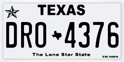 TX license plate DRO4376