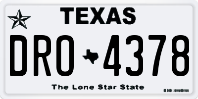 TX license plate DRO4378