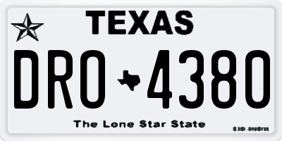 TX license plate DRO4380