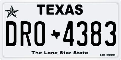 TX license plate DRO4383
