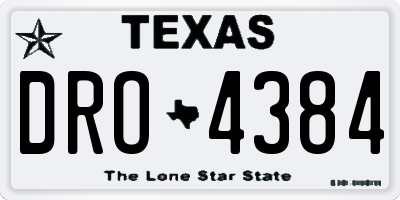 TX license plate DRO4384