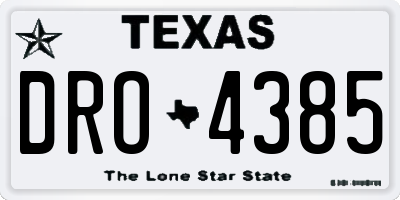TX license plate DRO4385