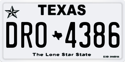 TX license plate DRO4386