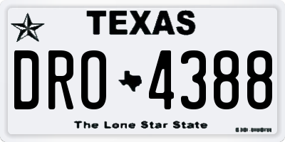 TX license plate DRO4388