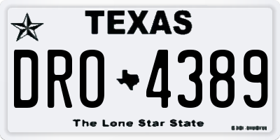 TX license plate DRO4389