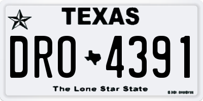 TX license plate DRO4391