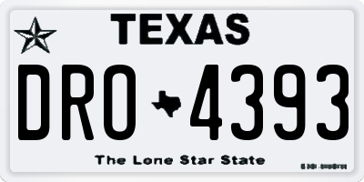 TX license plate DRO4393