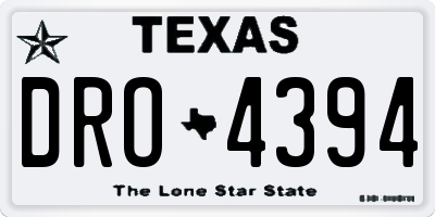 TX license plate DRO4394