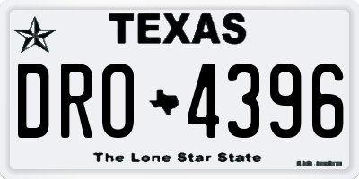 TX license plate DRO4396