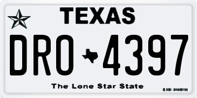 TX license plate DRO4397