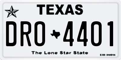 TX license plate DRO4401