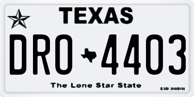 TX license plate DRO4403