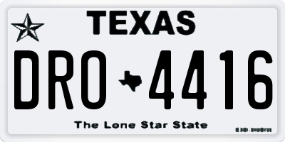 TX license plate DRO4416
