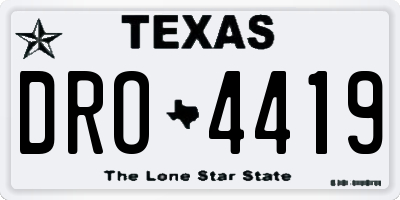 TX license plate DRO4419