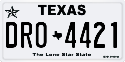 TX license plate DRO4421
