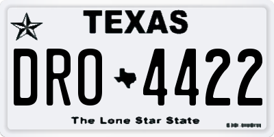 TX license plate DRO4422