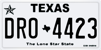 TX license plate DRO4423