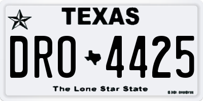 TX license plate DRO4425