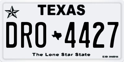 TX license plate DRO4427