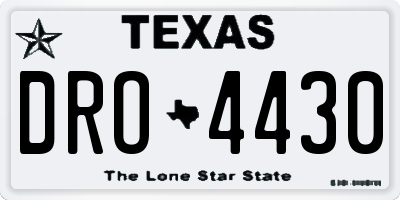 TX license plate DRO4430