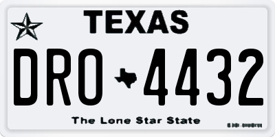 TX license plate DRO4432